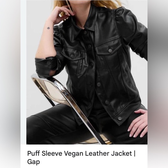 GAP Jackets & Blazers - Gap Black Vegan Leather Jacket